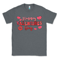 Charcoal Heather happy valentine's day Classic Tee - LillyAllenDesigns