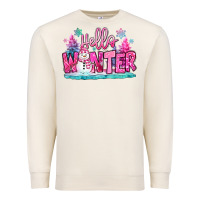Sandshell hello winter pink snowman Premium Sweatshirt - MaliasSmallBusiness