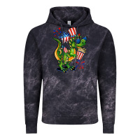 Cloud Black 4th of July T-Rex Vintage Hoodie - CowGirlArtShop