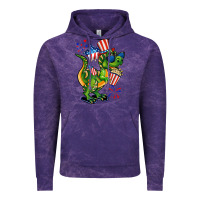 Cloud Purple 4th of July T-Rex Vintage Hoodie - CowGirlArtShop