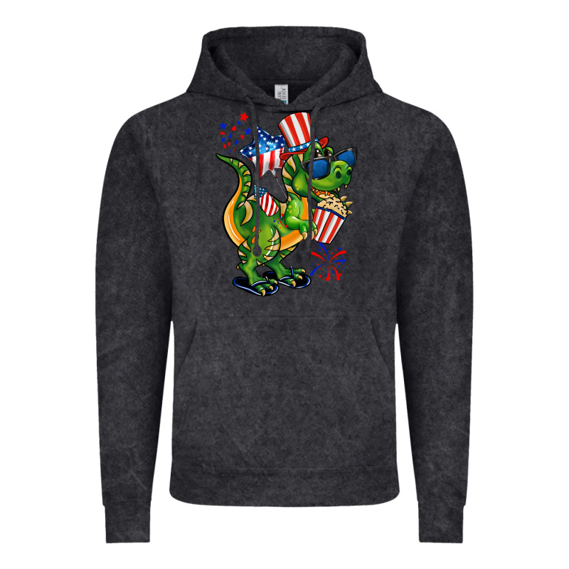 4th Of July T-rex Vintage Hoodie by CowGirlArtShop | Teevron
