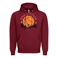 Burgundy small town big spirit Zipper Hoodie - MaliasSmallBusiness