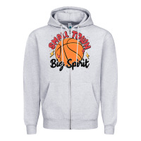 Heather Grey small town big spirit Zipper Hoodie - MaliasSmallBusiness