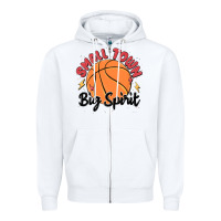 White small town big spirit Zipper Hoodie - MaliasSmallBusiness