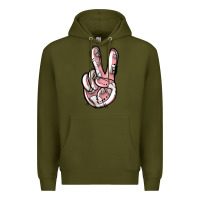 Army Green baseball peace sign Premium Hoodie - Jasminsmagicworld