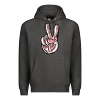 Charcoal Heather baseball peace sign Premium Hoodie - Jasminsmagicworld