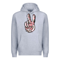 Heather Grey baseball peace sign Premium Hoodie - Jasminsmagicworld