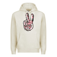 Oatmeal Heather baseball peace sign Premium Hoodie - Jasminsmagicworld