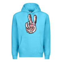 Ocean Blue baseball peace sign Premium Hoodie - Jasminsmagicworld