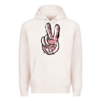 Pale Pink baseball peace sign Premium Hoodie - Jasminsmagicworld