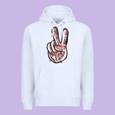 Baseball Peace Sign Premium Hoodie Designed By Jasminsmagicworld