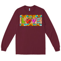 Burgundy love and sunflower with pen and apple license plate template Long Sleeve Tee - Artiststas