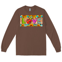 Chestnut love and sunflower with pen and apple license plate template Long Sleeve Tee - Artiststas