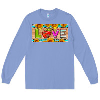 Colony Blue love and sunflower with pen and apple license plate template Long Sleeve Tee - Artiststas