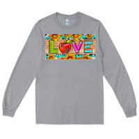 Heather Grey love and sunflower with pen and apple license plate template Long Sleeve Tee - Artiststas