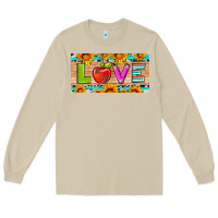 Mushroom love and sunflower with pen and apple license plate template Long Sleeve Tee - Artiststas