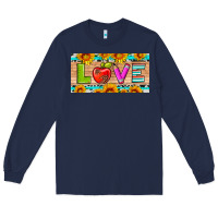 Navy love and sunflower with pen and apple license plate template Long Sleeve Tee - Artiststas