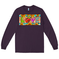 Plum love and sunflower with pen and apple license plate template Long Sleeve Tee - Artiststas