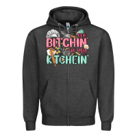 Charcoal Heather no bitchin in my kitchin Zipper Hoodie - MaliasSmallBusiness