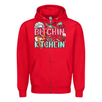 Red no bitchin in my kitchin Zipper Hoodie - MaliasSmallBusiness