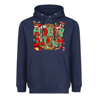 Navy holly jolly christmas Heavyweight Hoodie - MaliasSmallBusiness