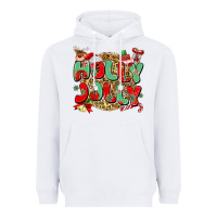 White holly jolly christmas Heavyweight Hoodie - MaliasSmallBusiness
