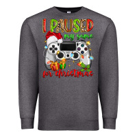 Charcoal Heather i paused my game for christmas Premium Sweatshirt - MaliasSmallBusiness