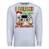 Heather Grey i paused my game for christmas Premium Sweatshirt - MaliasSmallBusiness