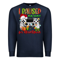 Navy i paused my game for christmas Premium Sweatshirt - MaliasSmallBusiness