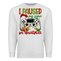 Oatmeal Heather i paused my game for christmas Premium Sweatshirt - MaliasSmallBusiness