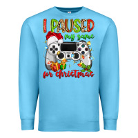Ocean Blue i paused my game for christmas Premium Sweatshirt - MaliasSmallBusiness