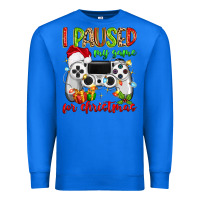 True Royal i paused my game for christmas Premium Sweatshirt - MaliasSmallBusiness