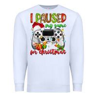 White i paused my game for christmas Premium Sweatshirt - MaliasSmallBusiness