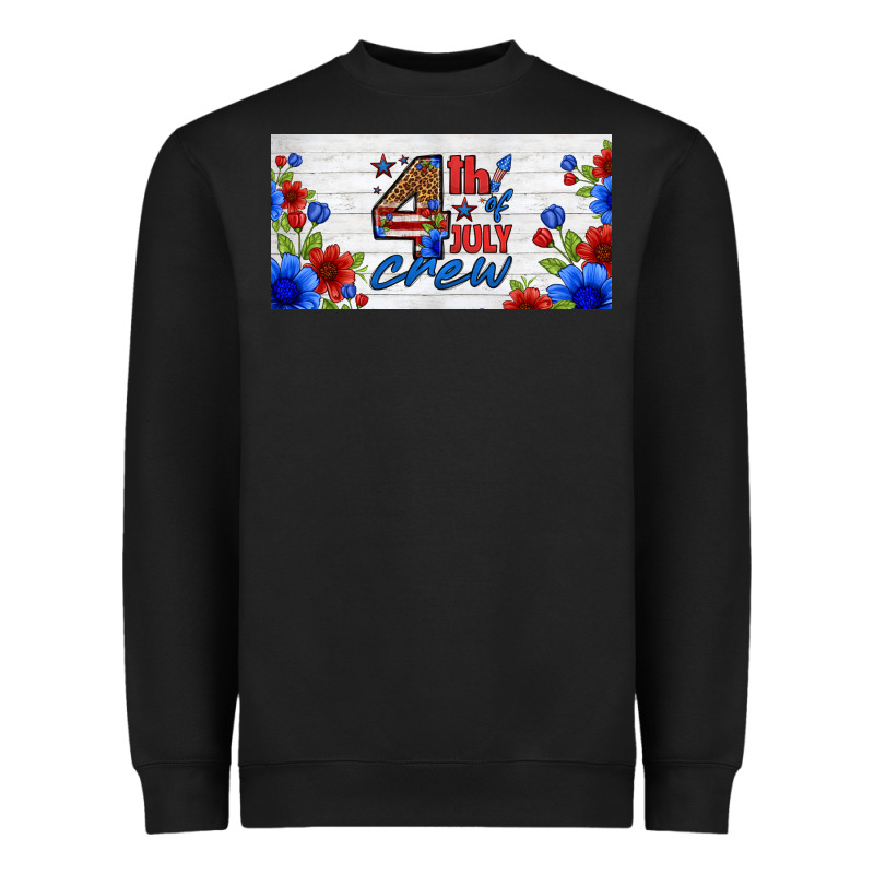 Floral 4th Of July Crew License Plate Heavyweight Sweatshirt by HRA Design Shop | Teevron