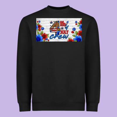 Floral 4th Of July Crew License Plate Heavyweight Sweatshirt Designed By Hra Design Shop