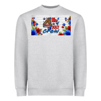 Heather Grey floral 4th of july crew license plate Heavyweight Sweatshirt - HRA Design Shop