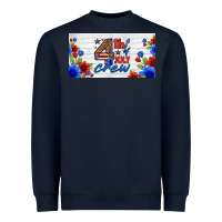 Navy floral 4th of july crew license plate Heavyweight Sweatshirt - HRA Design Shop