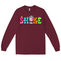 Burgundy shake with milkshake Long Sleeve Tee - AdoDesignShop