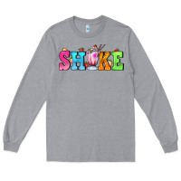 Heather Grey shake with milkshake Long Sleeve Tee - AdoDesignShop