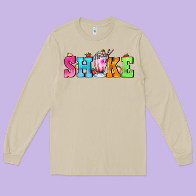 Shake With Milkshake Long Sleeve Tee Designed By Adodesignshop