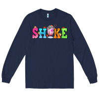 Navy shake with milkshake Long Sleeve Tee - AdoDesignShop
