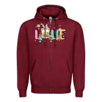 Burgundy love school bus Zipper Hoodie - MaliasSmallBusiness