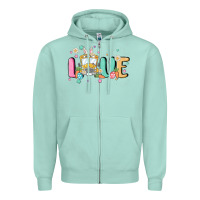 Seafoam love school bus Zipper Hoodie - MaliasSmallBusiness