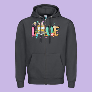 Love School Bus Zipper Hoodie Designed By Maliassmallbusiness