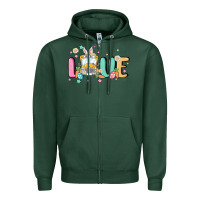 Sports Green love school bus Zipper Hoodie - MaliasSmallBusiness