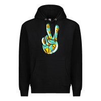 Black softball peace sign Premium Hoodie - Jasminsmagicworld