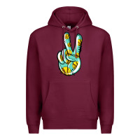 Burgundy softball peace sign Premium Hoodie - Jasminsmagicworld