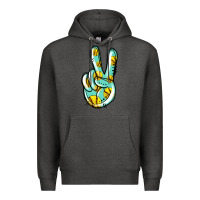 Charcoal Heather softball peace sign Premium Hoodie - Jasminsmagicworld