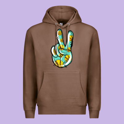 Softball Peace Sign Premium Hoodie Designed By Jasminsmagicworld
