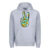 Heather Grey softball peace sign Premium Hoodie - Jasminsmagicworld